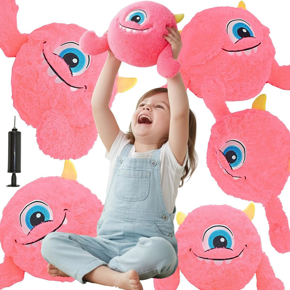 XQMAX Rausvoji emoji kamuolys su rankenėlėmis