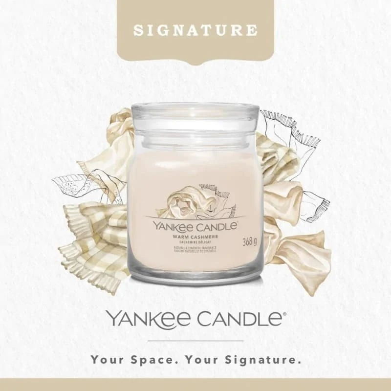 Yankee Candle Aromatinė žvakė Signature glass medium Warm Cashmere 368 g