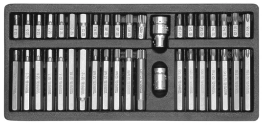 Yato antgalių rinkinys Hex, Torx, Spline, 40 vnt YT-0400
