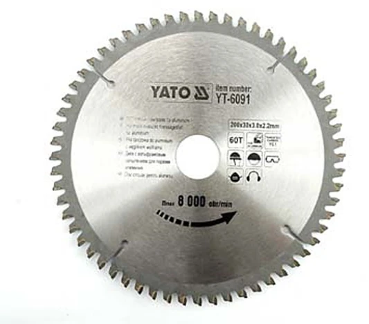 YATO diskinis pjūklas, skirtas ALUMINIUI 200x30mm 60 dantuku 6091