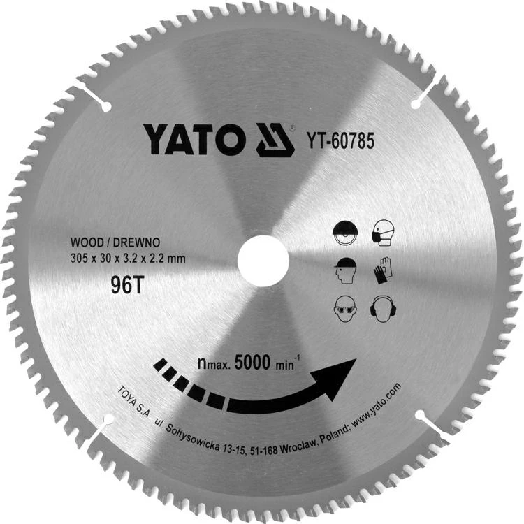 Pjovimo diskas medienai Yato YT-60785; 305x30 mm; Z96