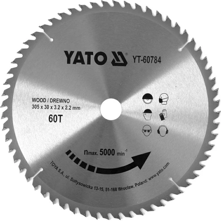 YATO DISKINIS PJŪKLO DISKAS SU KARBIDO DANTIMIS 305*60*30 60784