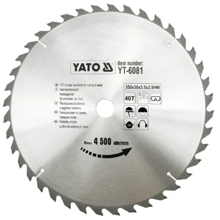 YATO WIDI diskinis pjūklas 350 x 30 mm 40 dantukų 6081