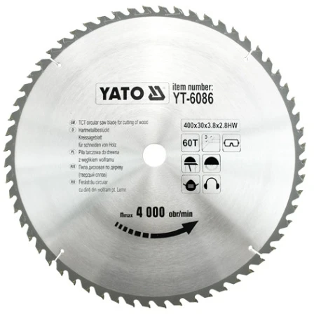 YATO WIDI diskinis pjūklas 400x30 mm 60 dantukų 6086