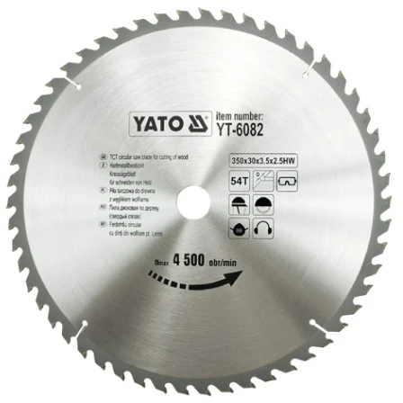 YATO WIDI diskinis pjūklas 350x30 mm 54 dantu 6082