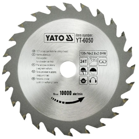 YATO WIDI diskinis pjūklas 130x16 mm 24 dantu 6050