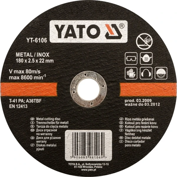 YATO PJOVIMO DISKAS METALUI IR INOX 125*1,2*22 6103