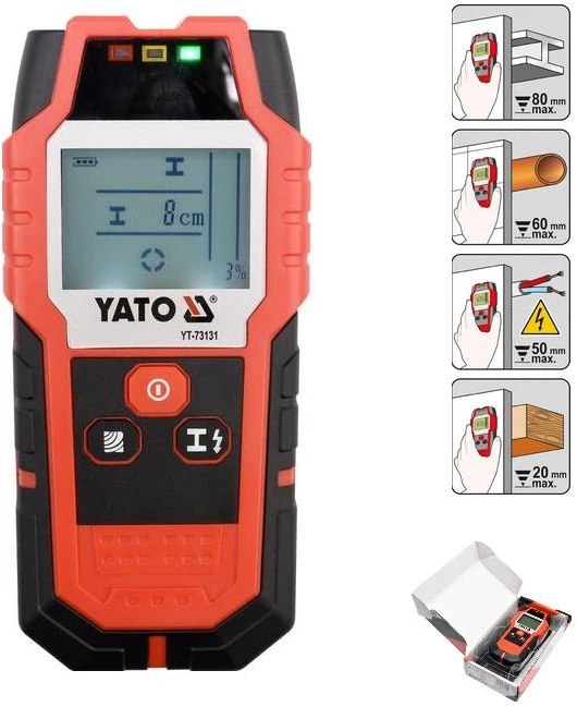 Metalo, medžio profilių ir laidų detektorius Yato YT-73131