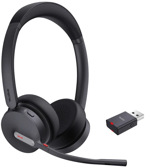 Ausinės Yealink WH64 Hybrid Dual Teams Laisvų rankų įranga Bevielis Su lankeliu Biuras / skambučių centras Mikro USB Bluetooth Įkrovimo stovas Juoda