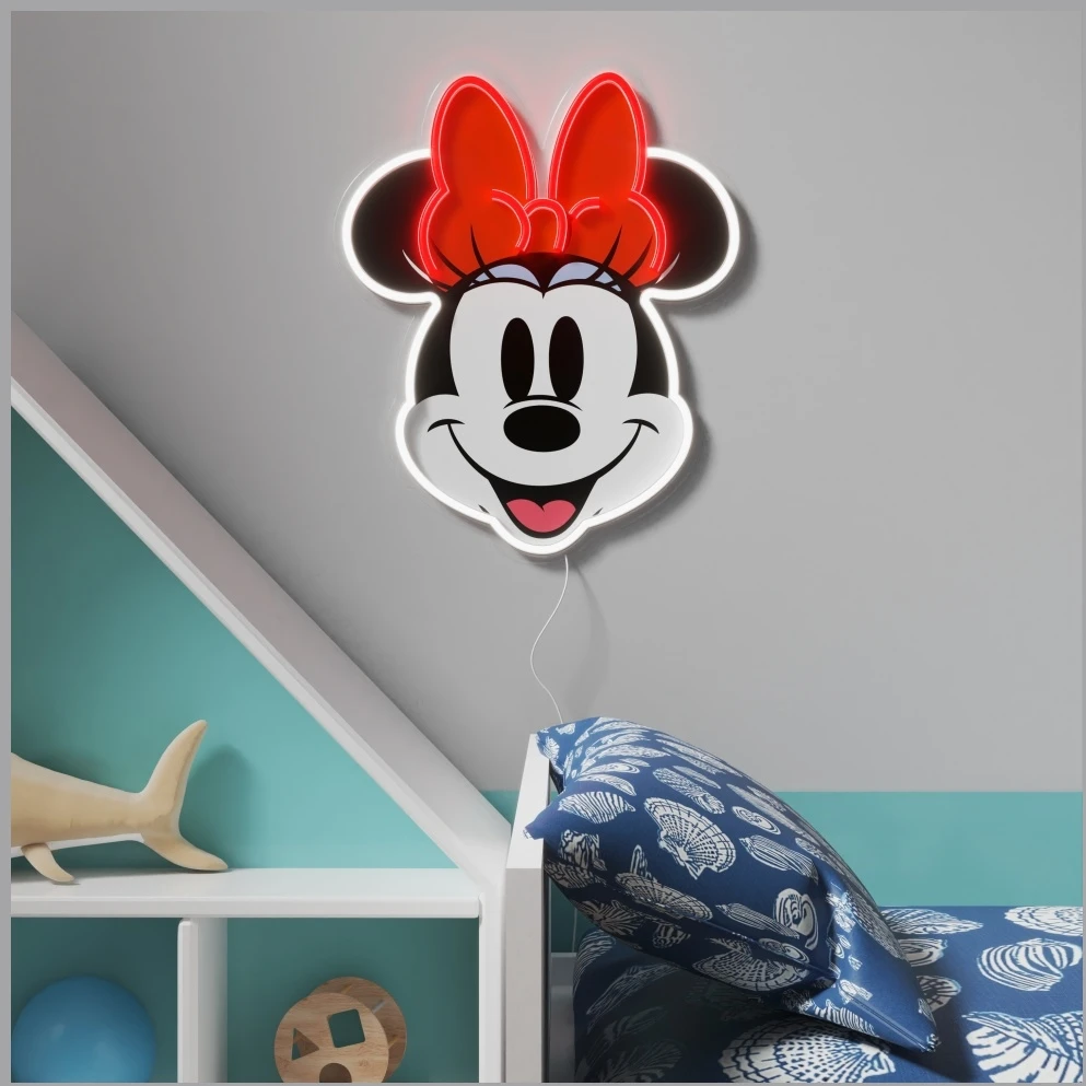 Trefl Yellowpop Neoninis geltonasis „Disney Minnie“ margintas veidas