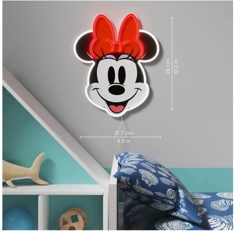Trefl Yellowpop Neoninis geltonasis „Disney Minnie“ margintas veidas
