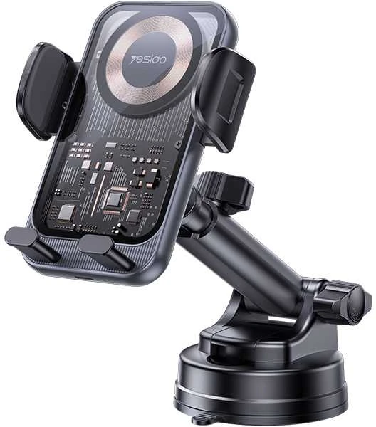 Yesido automobilio laikiklis C307 indukcinis 15W prie priekinio stiklo juodas