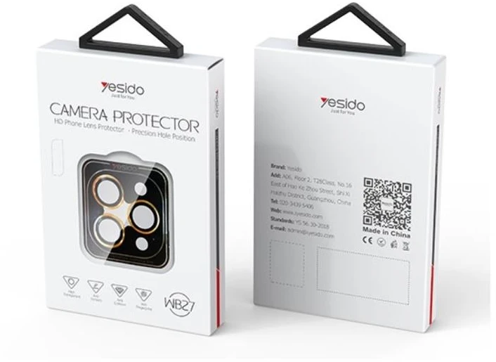 YESIDO LENS PROTECTOR WB27 skirtas iPHONE 16 Juodas