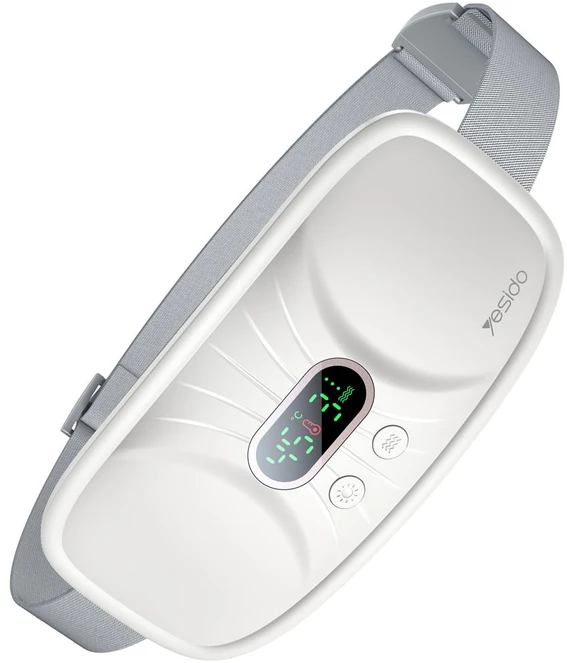Yesido menstruacijų diržas MG28, baltas, 1800mAh, su 4 šilumos lygiais ir 3 vibracijos greičiais