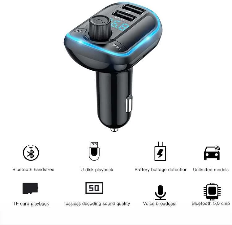 FM Moduliatorius Yesido Y44 2 x USB Micro SD 3,1A