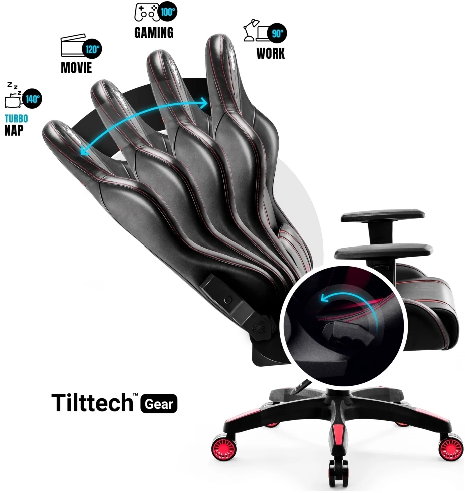 Žaidimų kėdė Diablo X-One 2.0 Gaming Chair King, Juodos/raudonos spalvos