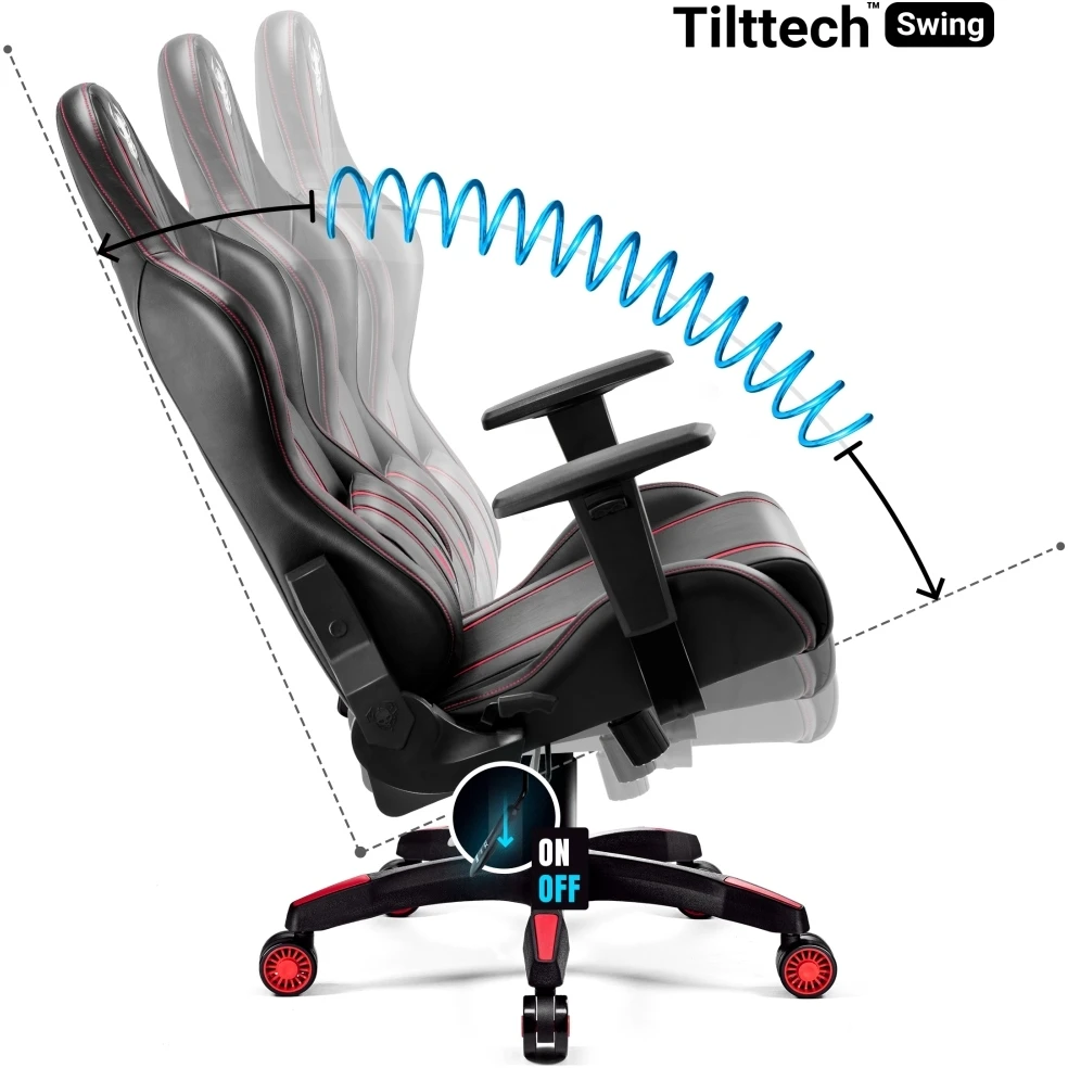 Žaidimų kėdė Diablo X-One 2.0 Gaming Chair King, Juodos/raudonos spalvos