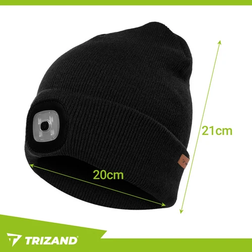 Žieminė kepurė su žibintuvėliu - juoda Trizand 22663