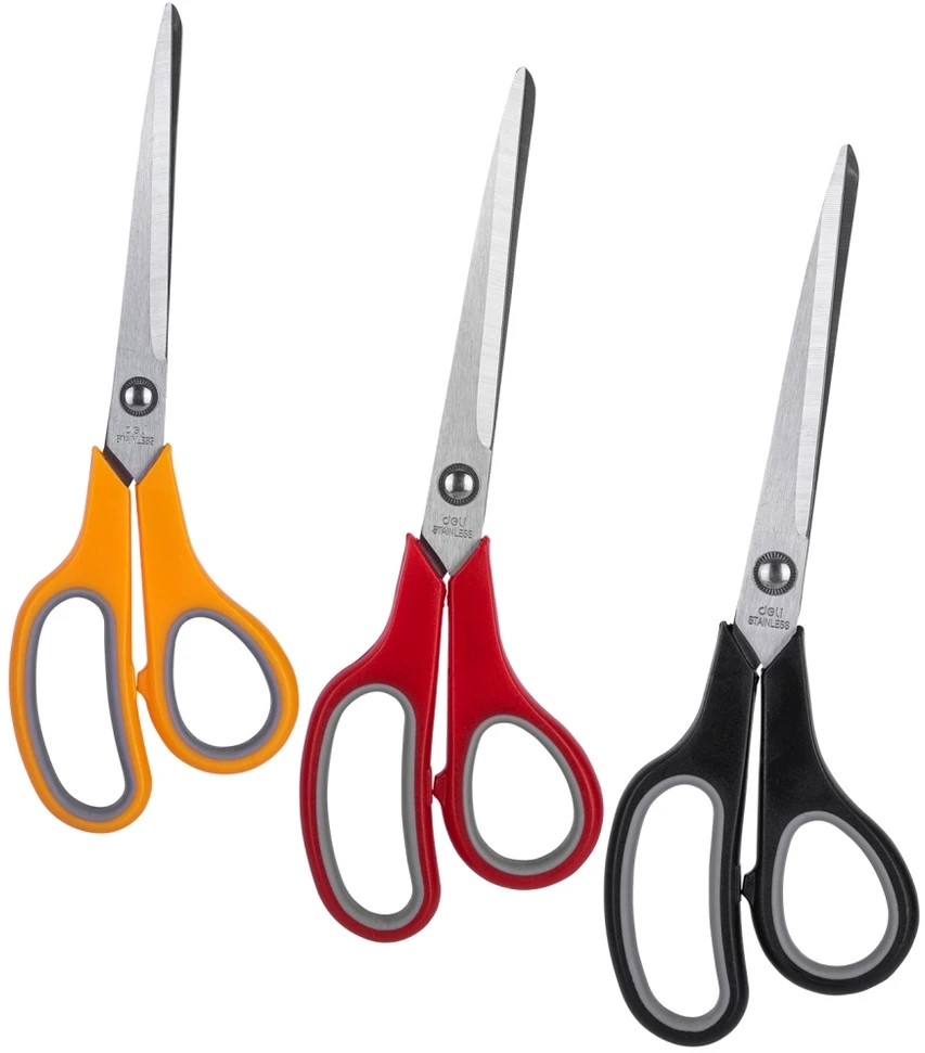 Žirklės DELI 38369, 23cm, Soft Touch, įvairių spalvų