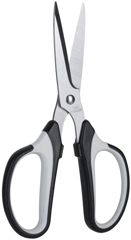 Žirklės DELI 6001 19cm soft touch, juodos