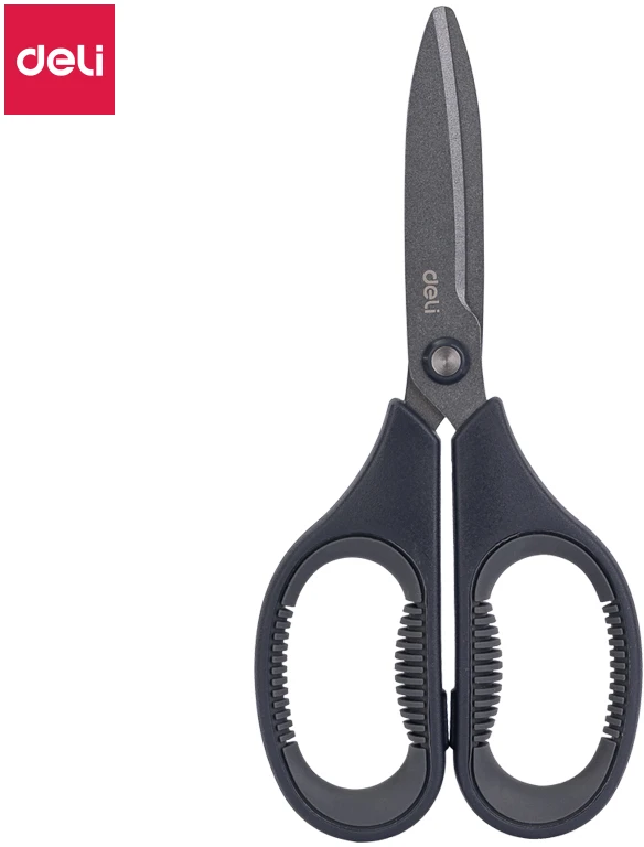 Žirklės DELI 77754 17cm soft touch, pilkos spalvos