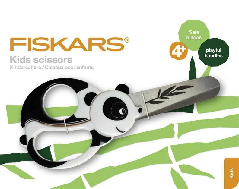Vaikiškos žirklės FISKARS, su panda, 13 cm