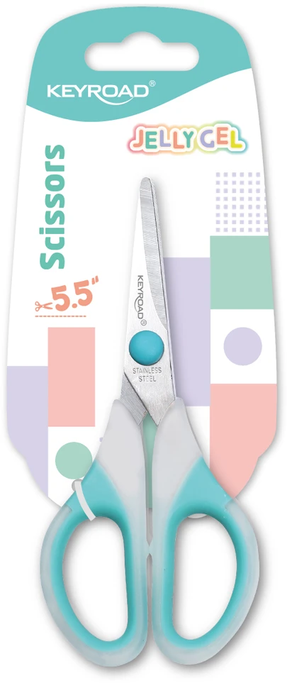 Žirklės Keyroad Jelly Gel 13 cm, skirtos vaikams, minkšta rankena, ergonomiškas dizainas