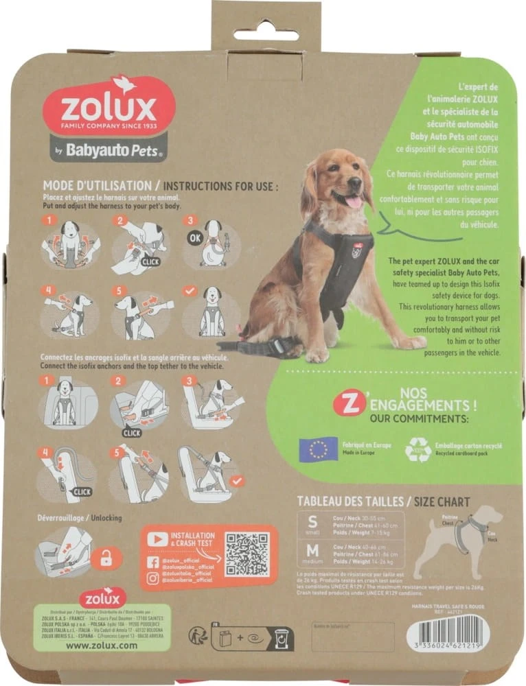 ZOLUX Travel Safe S red - dog harness