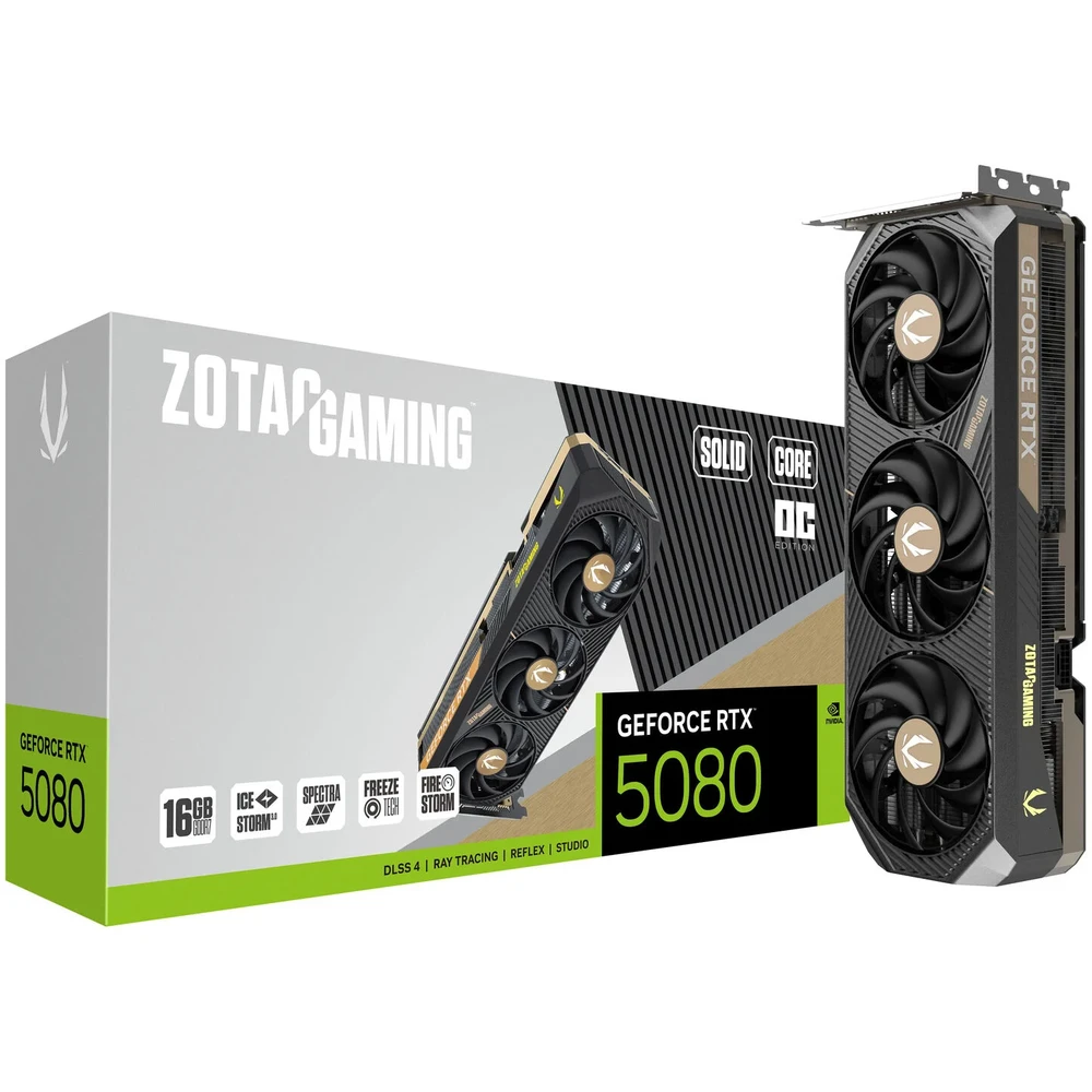 Vaizdo plokštė Zotac GAMING GeForce RTX 5080 SOLID CORE OC NVIDIA 16 GB GDDR7
