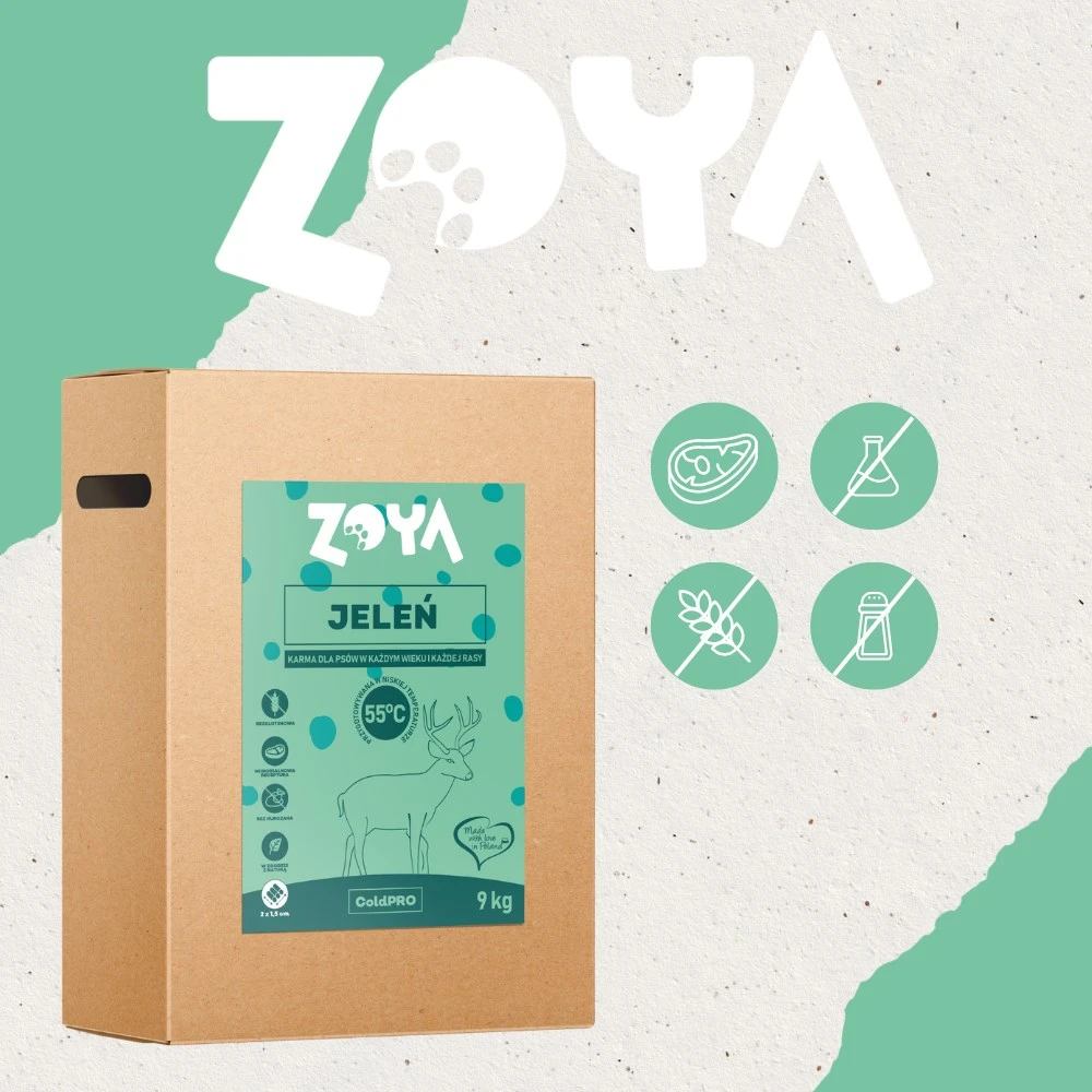 Šunų Maistas - ZOYA ColdPRO Elnių Sausas 9kg Be Glitimo 26% Baltymų