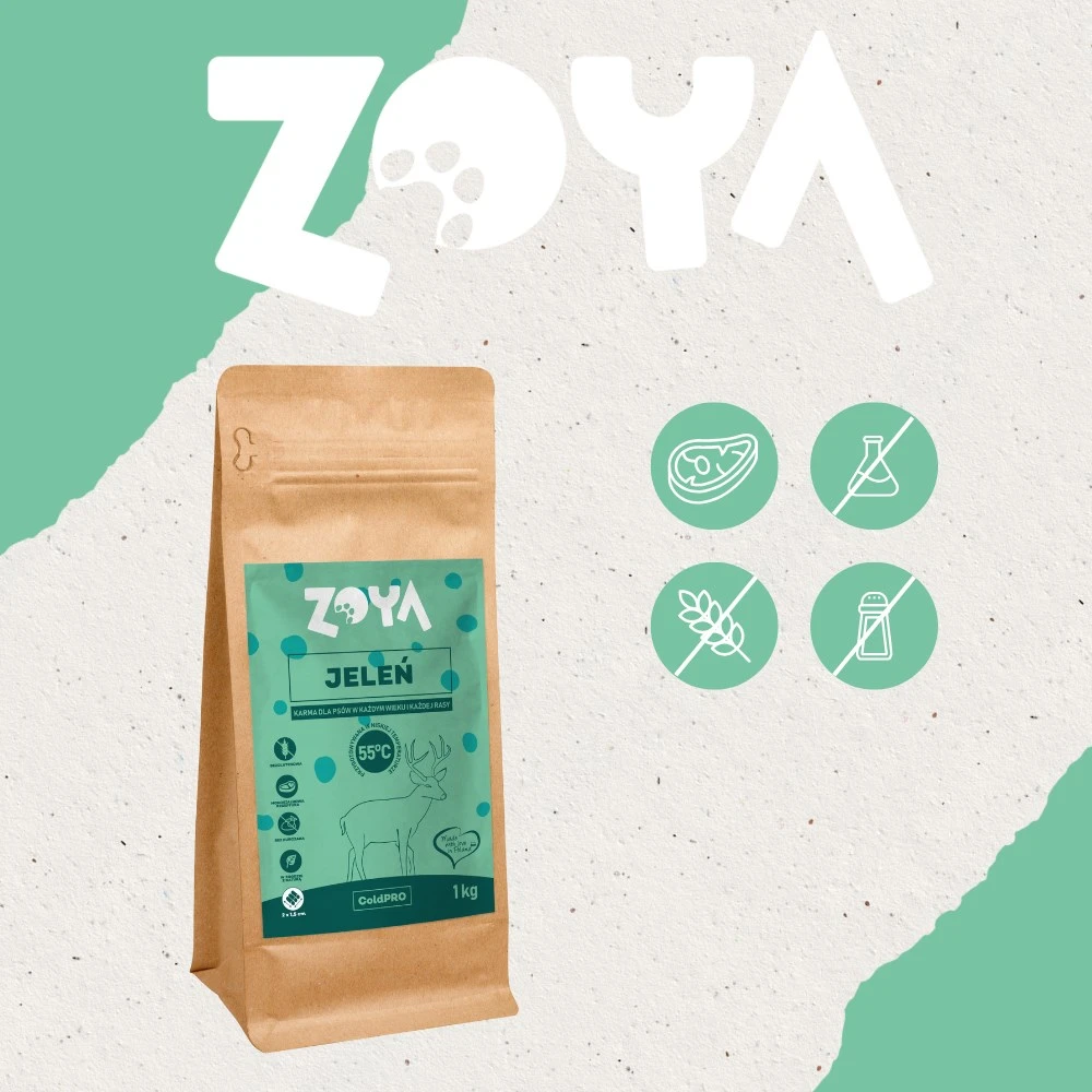 Šunų Maistas - ZOYA ColdPRO Elnių Sausas Maistas 1kg Jautriems Skrandžiams