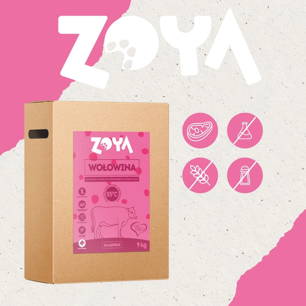 Šunų Maistas - ZOYA ColdPRO Jautienos Sausas Maistas 9kg Be Glitimo Jautriems Skrandžiams