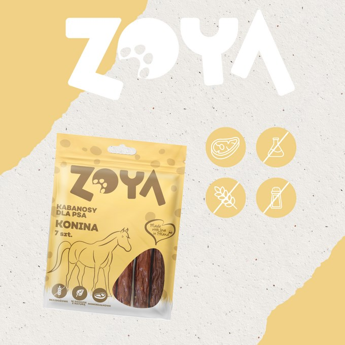 ZOYA Horse meat sausages – skanėstas šuniui – 7 vnt.