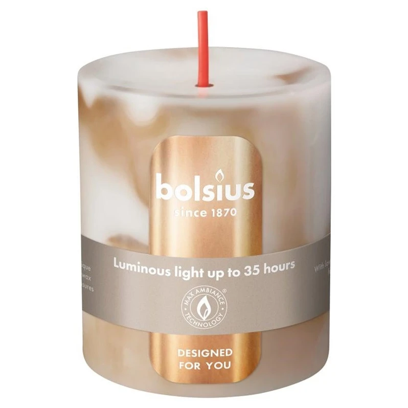 Candle. cylindrical Bolsius Botticino rusvai gelsvas. 8/6.8cm