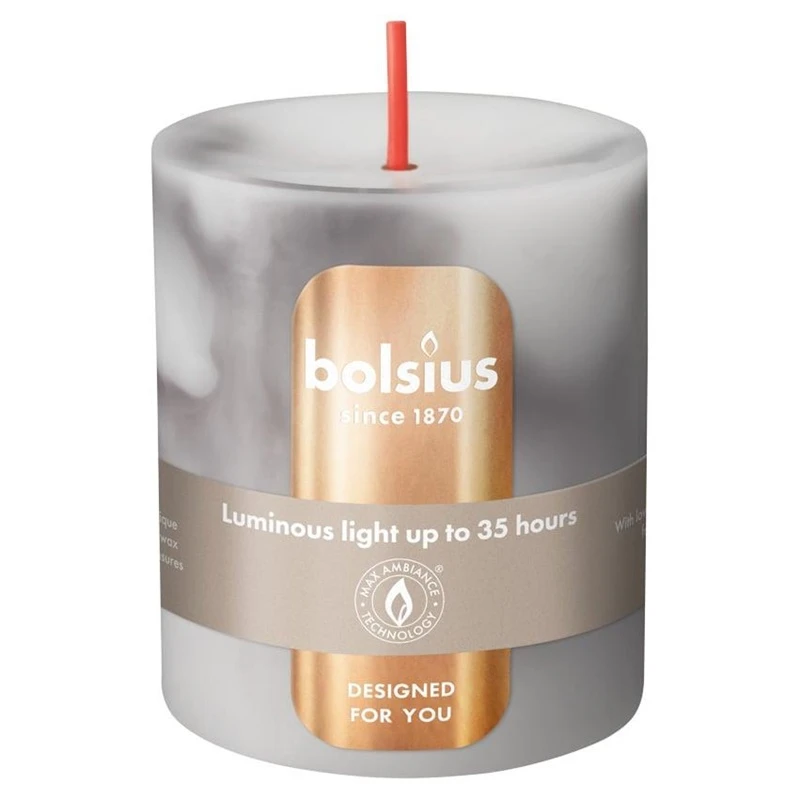Candle. cylindrical Bolsius Carrara Pilkas. 8/6.8cm