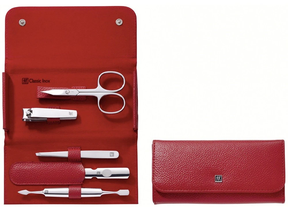 Zwilling komplektas do manicure - raudona etui, 5 dalys