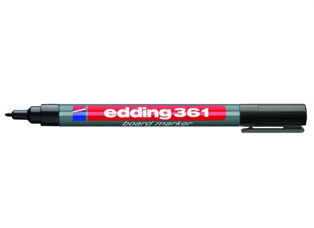 Žymeklis baltai lentai Edding 361, apvaliu galiuku, 1mm, juodos spalvos