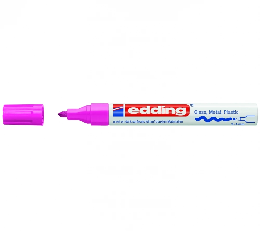 Žymeklis Edding 750 lako pagrindu, apvaliu galiuku, 2-4mm, rožinės spalvos