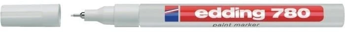 Žymeklis Edding 780 lako pagrindu, apvaliu galiuku, 0,8mm, baltos spalvos