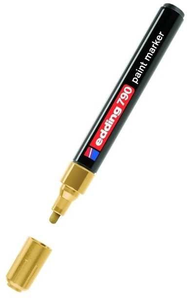 Žymeklis Edding 790, lako pagrindu, apvaliu galiuku, 2-3mm, auksinės spalvos