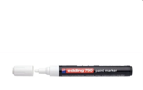 Žymeklis Edding 790, lako pagrindu, apvaliu galiuku, 2-3mm, baltos spalvos