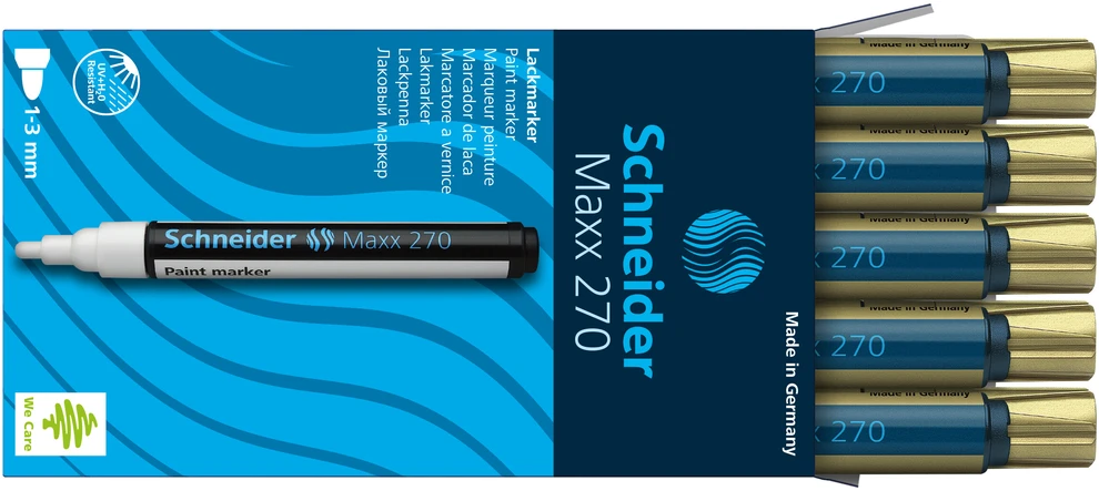 Schneder Žymeklis Schneider Paint Marker Maxx 270, 1-3mm, su aliejiniu tušu, auksinės spalvos
