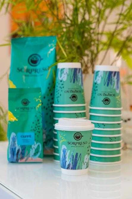 12oz SORPRESO Latte dvisienis vienkartinis puodelis (20 vnt.)