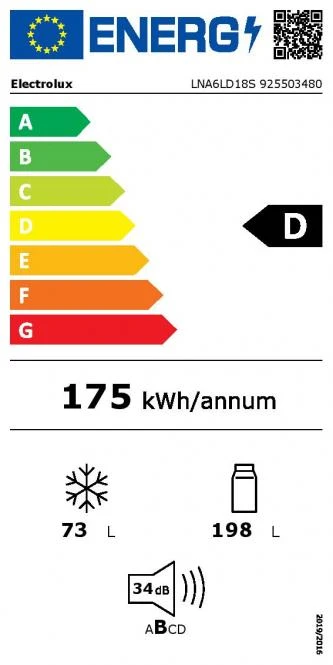 Šaldytuvas ELECTROLUX LNA6LD18S