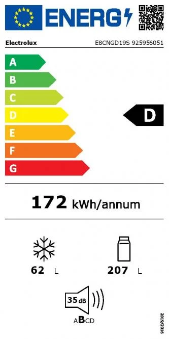 Šaldytuvas ELECTROLUX E8CNGD19S