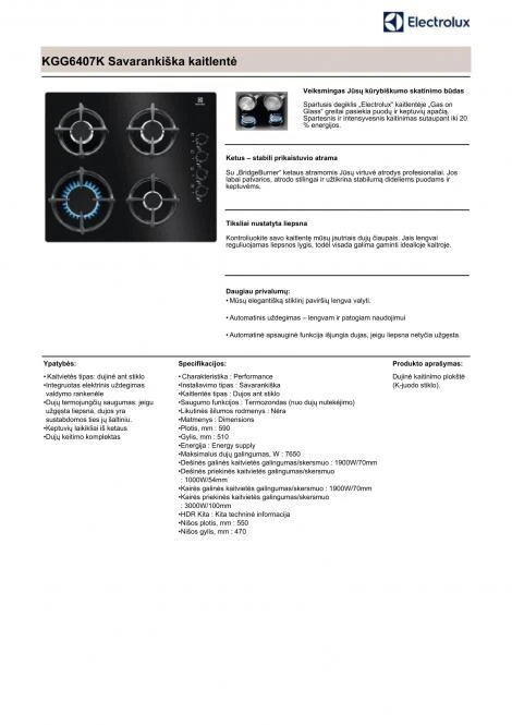 Kaitlentė Electrolux KGG6407K