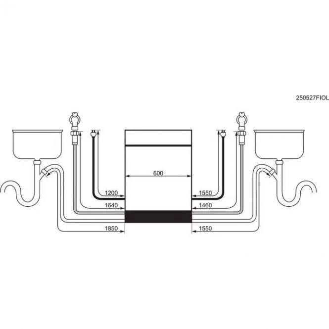 60 cm. pločio įmontuojama indaplovė Electrolux E92LX220P