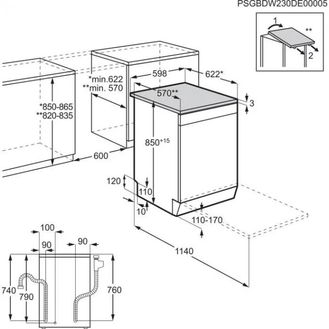 60 cm pločio laisvai pastatoma baltos spalvos indaplovė Electrolux E62SD200SW