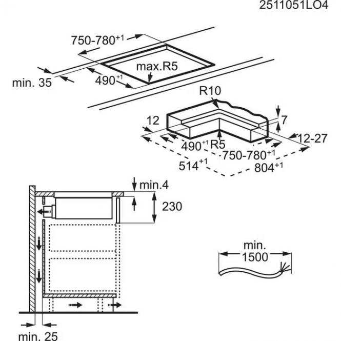 80 cm pločio SaphirMatt indukcinė kaitlentė su integruotu gartraukiu Electrolux ECC83410CT