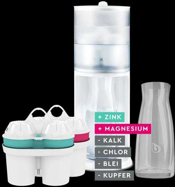 BWT vandens filtravimo stotelė AQUAlizer su stikliniu indu (2 vnt.) + magnis (1 vnt.) + cinkas (1 vnt.) 125305476